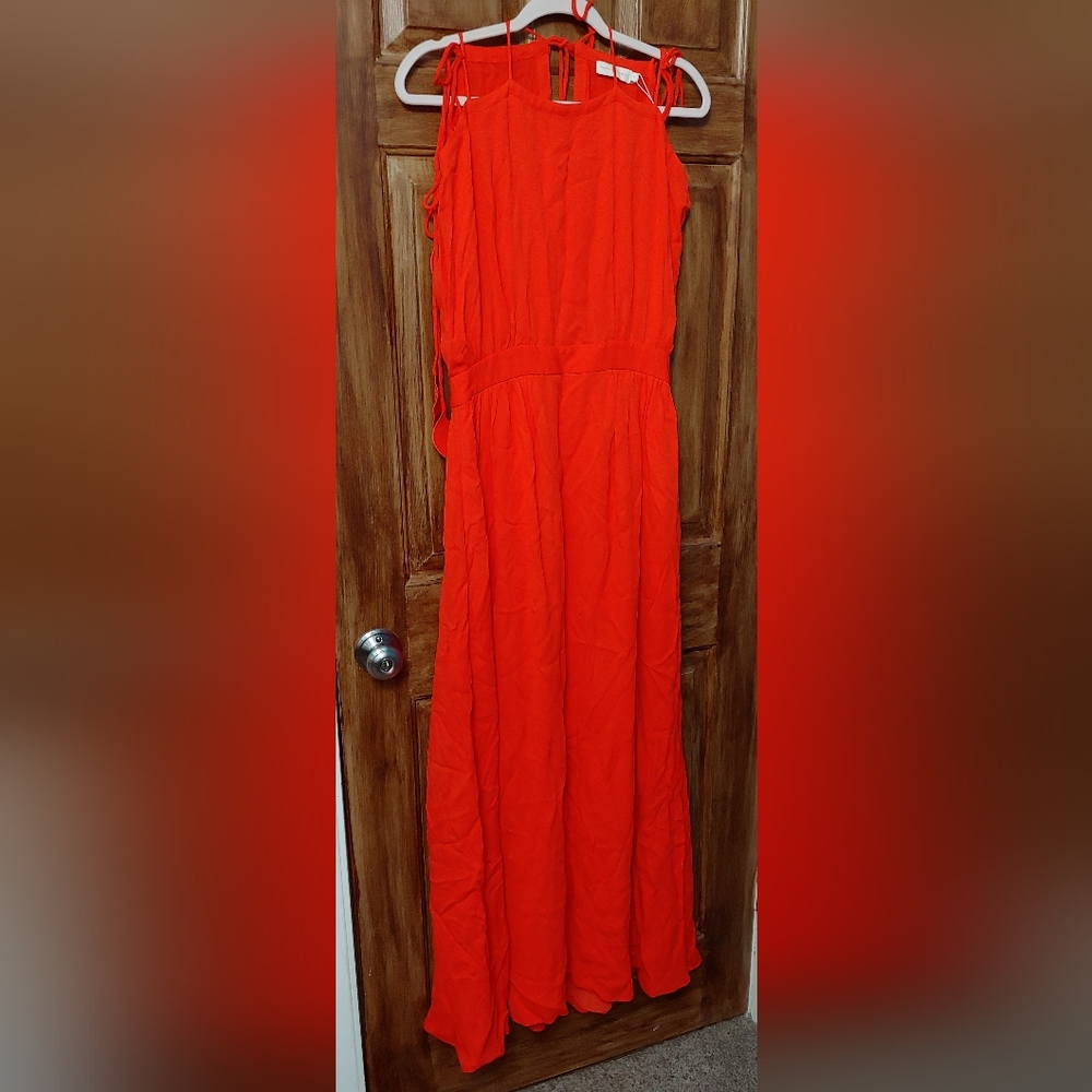 NWT Sz 6 Tory Burch Poppy Red Evalene Maxi Dress - Picture 4 of 9